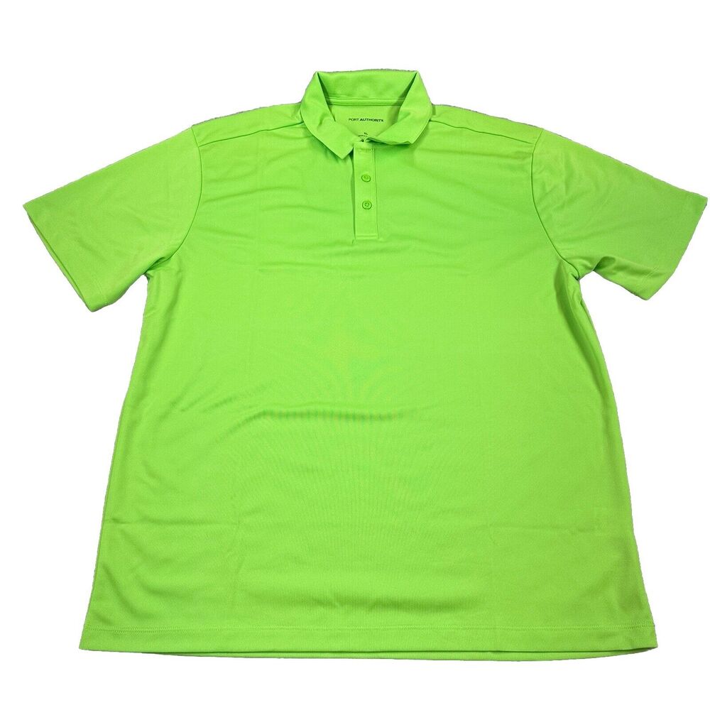 Port Authority Silk Touch Performance Polo XL Lime Peter Pan Stripe Golf Shirt